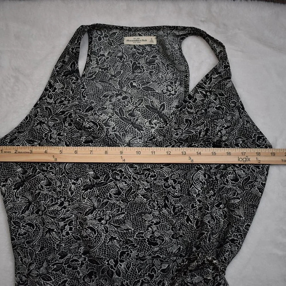 Abercrombie & Fitch Wrap Floral Dress Midi Sz S Cottagecore Boho Neutral - Picture 14 of 16